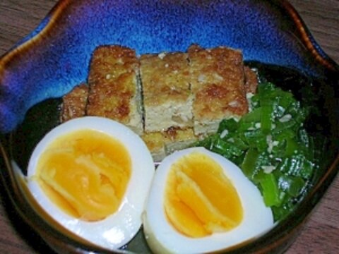 厚揚げとねぎのめんつゆ煮